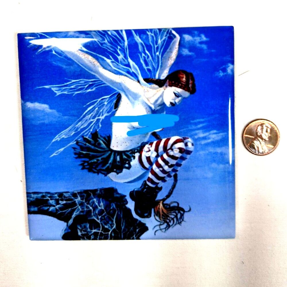 Fairy Decorative Ceramic Alter Tile Semi-Nude David Gough Witchcore Fairycore